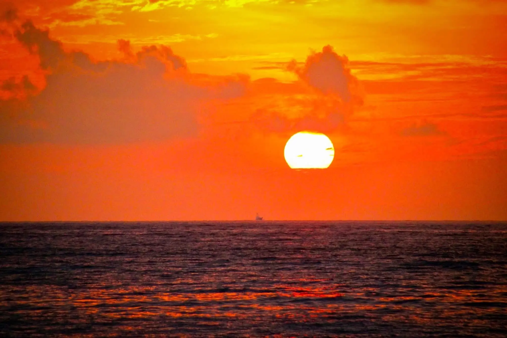 Sunset from the catamaran